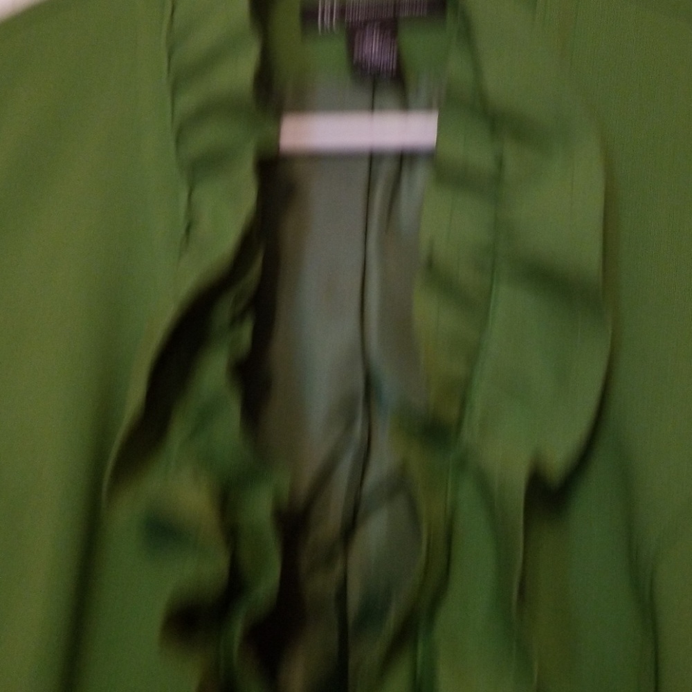 INC Green Jacket with Ruffle Collar - Picture 5 of 6